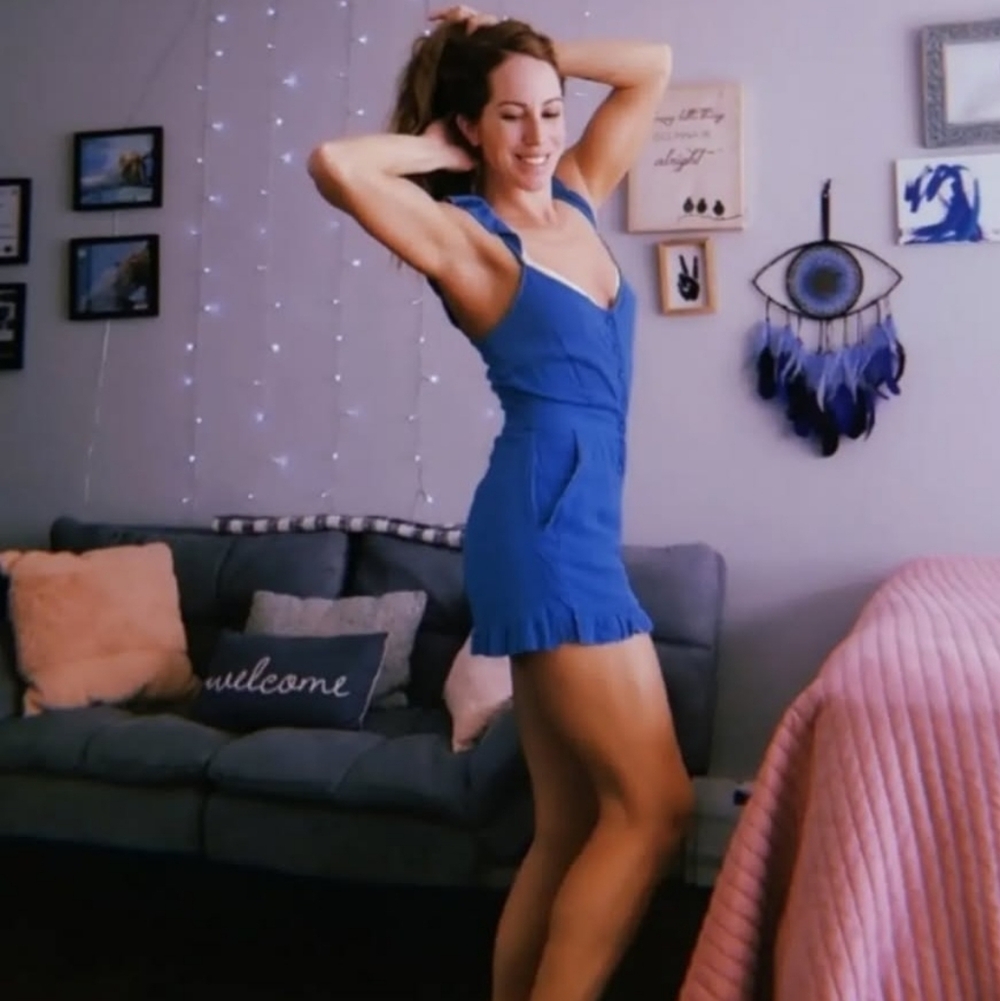 Blue Frill Romper